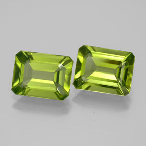 Pedras preciosas de peridoto verde natural de  ct, corte esmeralda, VS