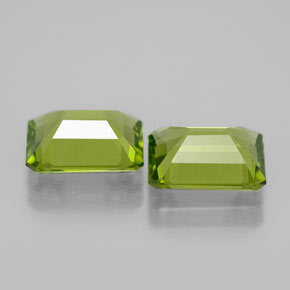 Pedras preciosas de peridoto verde natural de  ct, corte esmeralda, VS