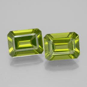 Pedras preciosas de peridoto verde natural de  ct, corte esmeralda, VVS-VS