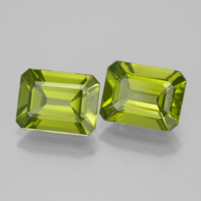 Pedras preciosas de peridoto verde natural de  ct, corte esmeralda, VVS-VS