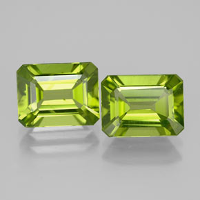 Pedras preciosas de peridoto verde natural de  ct, corte esmeralda, VVS-VS