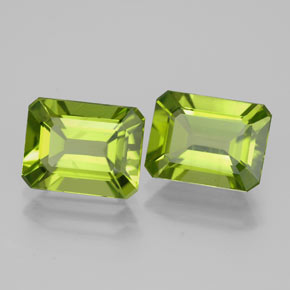 Pedras preciosas de peridoto verde natural de  ct, corte esmeralda, VVS-VS
