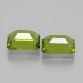 Pedras preciosas de peridoto verde natural de  ct, corte esmeralda, VVS-VS