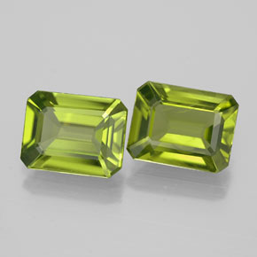 Pedras preciosas de peridoto verde natural de  ct, corte esmeralda, VVS-VS
