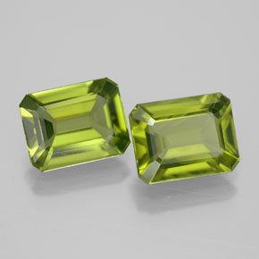 Pedras preciosas de peridoto verde natural de  ct, corte esmeralda, VVS-VS