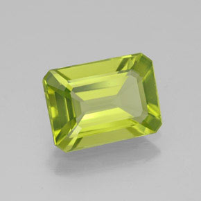 Peridoto verde natural 1,91ct, corte esmeralda, VVS-VS
