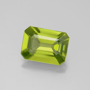 Peridoto verde natural 1,75ct, corte esmeralda, VVS-VS