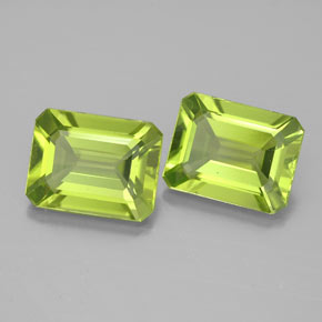 Pedras preciosas de peridoto verde natural de  ct, corte esmeralda, VVS