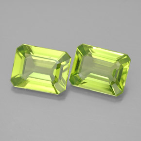 Pedras preciosas de peridoto verde natural de  ct, corte esmeralda, VVS