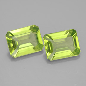 Pedras preciosas de peridoto verde natural de  ct, corte esmeralda, VVS