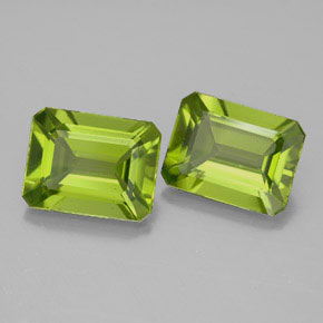 Pedras preciosas de peridoto verde natural de  ct, corte esmeralda, VVS