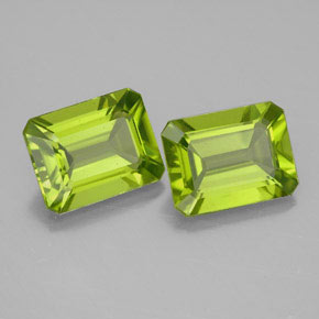 Pedras preciosas de peridoto verde natural de  ct, corte esmeralda, VVS