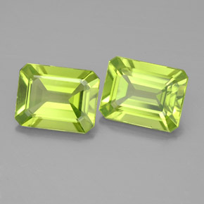 Pedras preciosas de peridoto verde natural de  ct, corte esmeralda, VVS