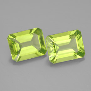 Pedras preciosas de peridoto verde natural de  ct, corte esmeralda, VVS