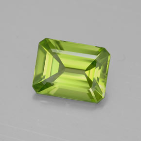 Peridoto verde natural 2,17ct, corte esmeralda, VVS