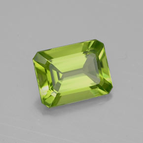 Peridoto verde natural 2,17ct, corte esmeralda, VVS