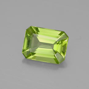 Peridoto verde natural 1,89ct, corte esmeralda, VVS
