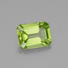 Peridoto verde natural 1,89ct, corte esmeralda, VVS