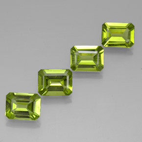 Pedras preciosas de peridoto verde natural de  ct, corte esmeralda, VVS