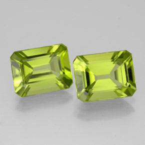 Pedras preciosas de peridoto verde natural de  ct, corte esmeralda, VVS