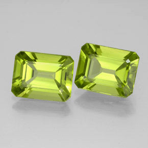 Pedras preciosas de peridoto verde natural de  ct, corte esmeralda, VVS