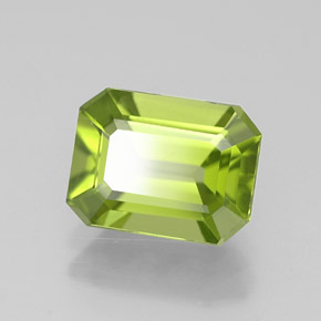 Peridoto verde natural 2,09ct, corte esmeralda, VVS