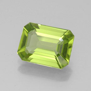 Peridoto verde natural 1,95ct, corte esmeralda, VVS