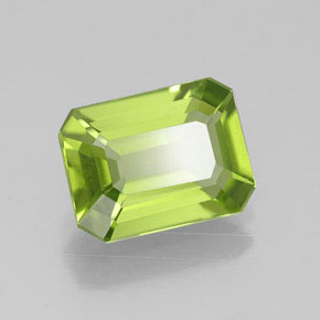 Peridoto verde natural 1,95ct, corte esmeralda, VVS