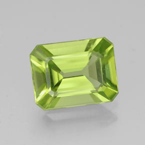 Peridoto verde natural 2,04ct, corte esmeralda, VVS