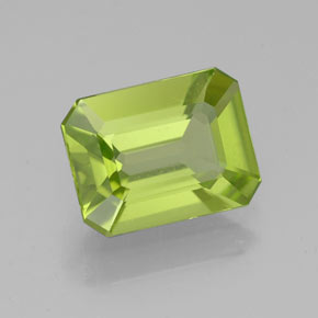Peridoto verde natural 1,83ct, corte esmeralda, VVS