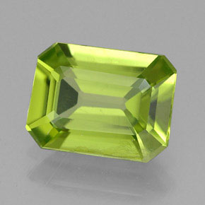 Peridoto verde natural 1,93ct, corte esmeralda, VS-SI