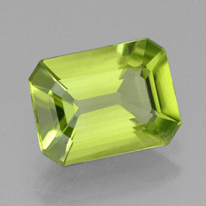 Peridoto verde natural 1,93ct, corte esmeralda, VS-SI
