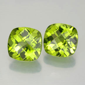 Pedras preciosas de peridoto verde natural de  ct, almofada cortada, VVS-VS