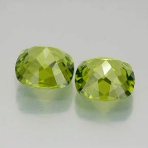 Pedras preciosas de peridoto verde natural de  ct, almofada cortada, VVS-VS