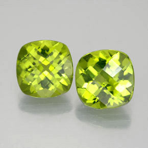 Pedras preciosas de peridoto verde natural de  ct, almofada cortada, VVS-VS