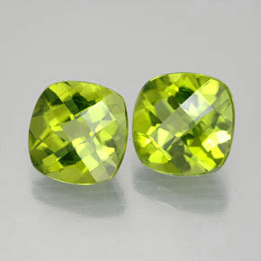 Pedras preciosas de peridoto verde natural de  ct, almofada cortada, VVS-VS