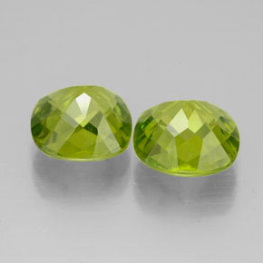 Pedras preciosas de peridoto verde natural de  ct, almofada cortada, VVS-VS