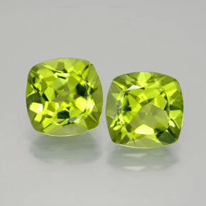 Pedras preciosas de peridoto verde natural de  ct, almofada cortada, VVS-VS