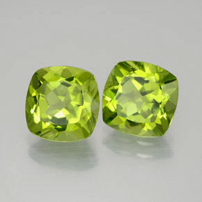 Pedras preciosas de peridoto verde natural de  ct, almofada cortada, VVS-VS