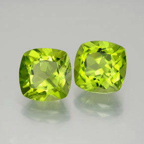 Pedras preciosas de peridoto verde natural de  ct, almofada cortada, VVS-VS
