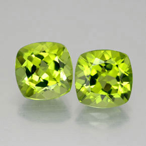 Pedras preciosas de peridoto verde natural de  ct, almofada cortada, VVS-VS