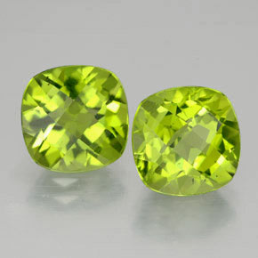 Pedras preciosas de peridoto verde natural de  ct, almofada cortada, VVS-VS