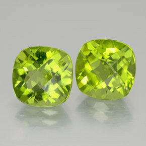 Pedras preciosas de peridoto verde natural de  ct, almofada cortada, VVS-VS