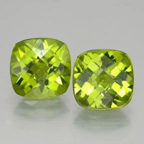 Pedras preciosas de peridoto verde natural de  ct, almofada cortada, VVS-VS