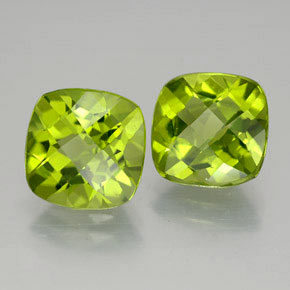 Pedras preciosas de peridoto verde natural de  ct, almofada cortada, VVS-VS