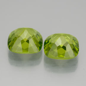 Pedras preciosas de peridoto verde natural de  ct, almofada cortada, VVS-VS
