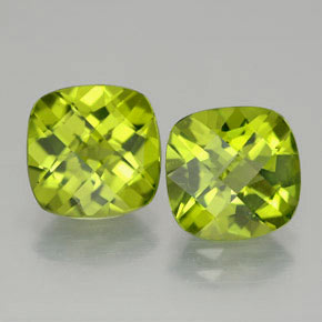 Pedras preciosas de peridoto verde natural de  ct, almofada cortada, VVS-VS