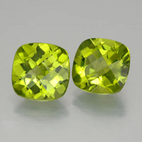 Pedras preciosas de peridoto verde natural de  ct, almofada cortada, VVS-VS