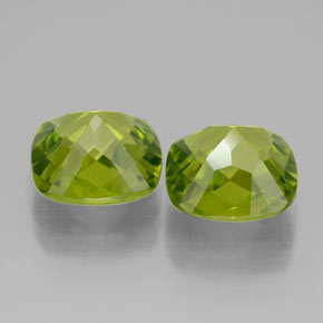 Pedras preciosas de peridoto verde natural de  ct, almofada cortada, VVS-VS