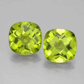 Pedras preciosas de peridoto verde natural de  ct, almofada cortada, VVS-VS